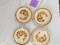 All four plates shown top view on white surface