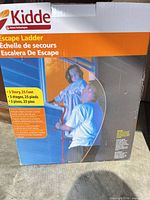 Front of sealed Kidde escape ladder box showing product image and branding