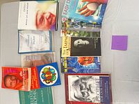 All 13 books laid out on table