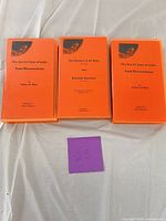 Front view of three orange VHS cases showing titles