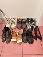 Group view of all seven pairs of shoes