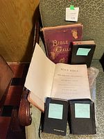 Overview of all five books on chair