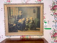 Full view of framed print on wall