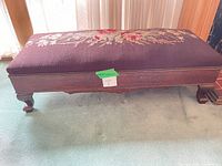 Full side view of wooden bench