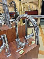 Grohe Minta chrome single-handle kitchen faucet on showroom display