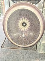 Full view of patterned porcelain vessel sink