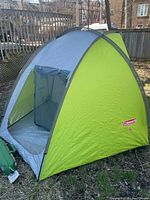 Front view of assembled Coleman beach shade tent