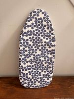 Top view showing blue and white floral cover