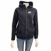 Front view of Nike Air black full-zip hoodie on mannequin