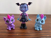 Front view of Vampirina figure flanked by Wolfie and Creepy Caroline