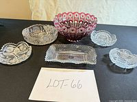 all six glass pieces arranged on table