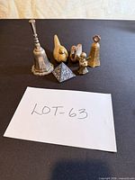 Group view of all six items on black surface