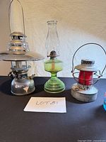 All three lamps side by side showing overall form and size