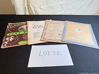 Overview of all four sheet music booklets in lot