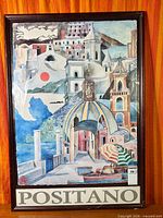 Full view of framed Positano poster