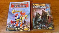 Front covers of both Warhammer Fantasy books: Bretonnia and Storm of Chaos