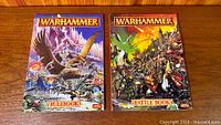 Both Warhammer Fantasy 5th Edition books front covers visible on wood surface