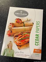 Front of sealed Fire & Flavor Cedar Papers box