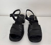Front view showing toe design and ankle straps