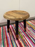 angle view of stool showing seat and legs