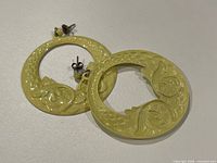 Front view of both enamel earrings