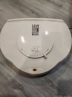 Top view of George Foreman grill showing logo and overall condition
