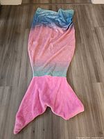 Full view front of mermaid tail blanket