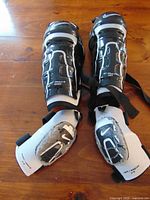 Full view of both shin guards and elbow pads