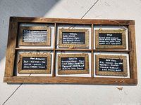 Full view of six-panel wooden chalkboard wall décor piece