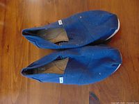 Top view of both shoes showing canvas uppers and overall condition