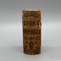 Spine view showing title Cook's Voyages and cloth wear