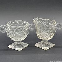 Full view of creamer and sugar bowl set