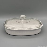 Covered casserole showing complete set
