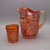 Pitcher and tumbler front view showing pattern and color
