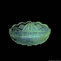 Bowl glowing green under blacklight