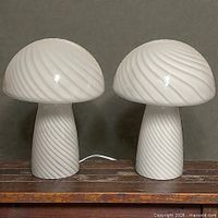 Both mushroom lamps unlit front view