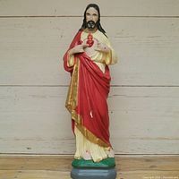 Full front view of Sacred Heart statue