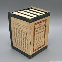 Front of slipcase showing title label and wear