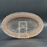 Front view showing full oval platter and pattern