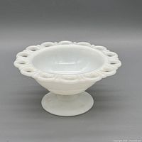 Angled front view showing full compote and pedestal base