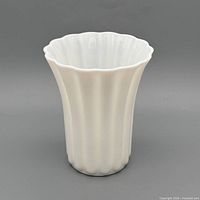 full front view of vase showing ribbed body