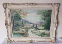 Framed oil on board landscape full view