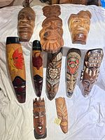 Full lot of 10 masks laid out on sheet