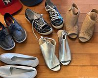 All five pairs arranged on floor