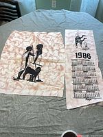 Both fabric panels laid out showing graphics and calendar