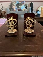 Front view of the pair of bookends on table