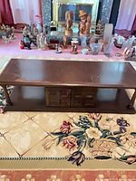 Full view of coffee table top, front, and surroundings