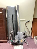 Full view of bench pad, chrome frame tubes, hardware bag, manual