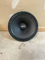 Front view of 15-inch Woofer driver showing FORCE dust cap