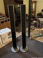 Front view of both LG floor tower speakers